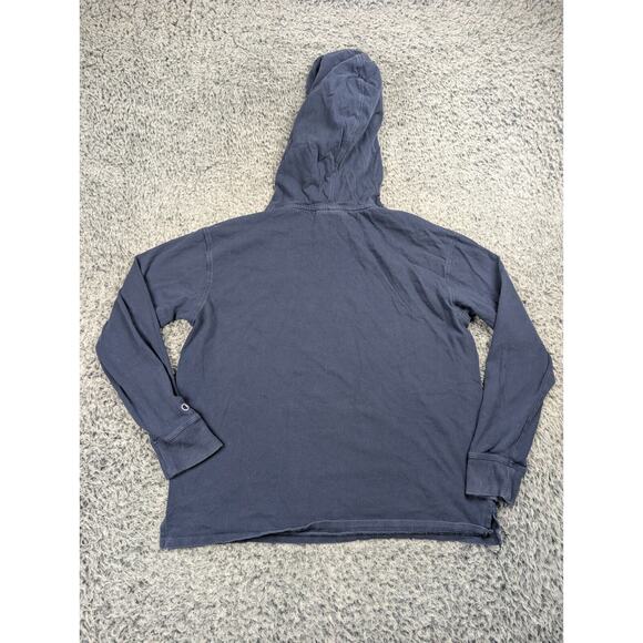 Champion Hoodie Men Medium Blue Athleisure Lightweight Logo Pullover Sweatshirt - Picture 5 of 6